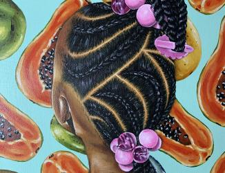 Market with Pawpaw - 12 in. x 12 in. - Acrylic on Canvas, 2021