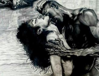 Lust 2018 charcoal on textured paper
