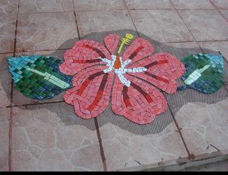 Hibiscus Wall Mural on mesh