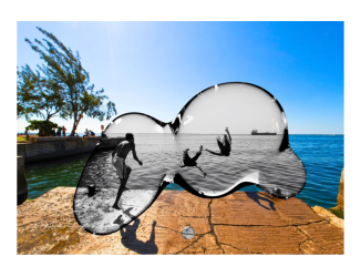Waterfront Boys; photograph with digital elements