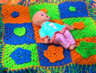 Colourful baby blanket