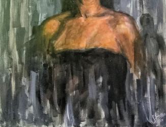 black woman portrait surrounded by shadows