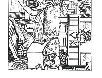 Black and White illustration created for soca artist D250