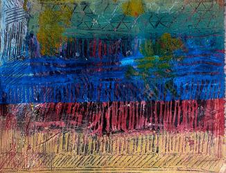 LESPWINEG 3013 - mixed media on canvas -61X100 cm - 2022 - sainte-luce jerome