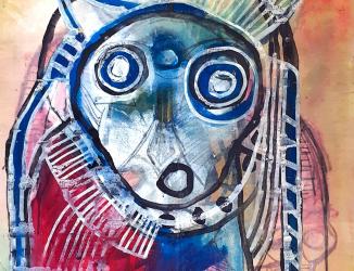 LESPWINEG 7116 - mixed media on canvas -78X100 cm - 2021 - sainte-luce jerome