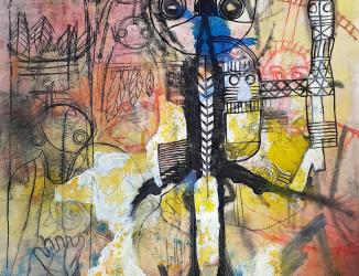 LESPWINEG 7886 - mixed media on canvas -152X180 cm - 2021 - sainte-luce jerome